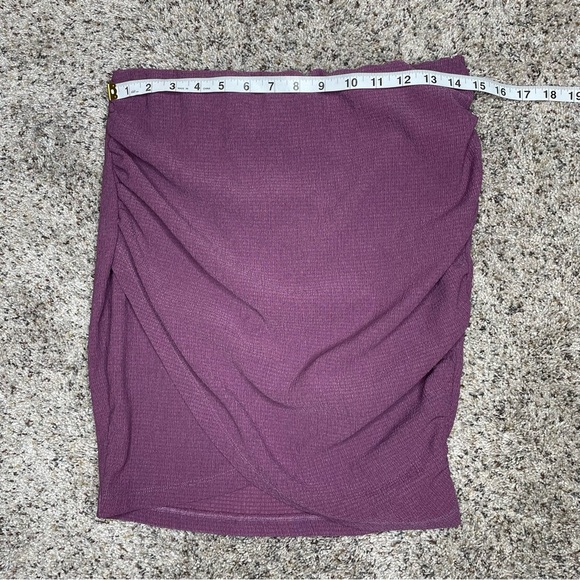 Free People Angie Wrap Mini Skirt Medium Purple Elastic Waist Stretch - Picture 8 of 9